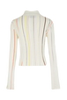 Chemise plissée rayée multicolore Ecru vue de dos