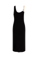 Midi strap dress with chain detail Black back view