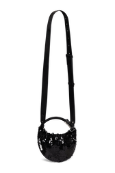 Domino mini bag in sequins Black back view
