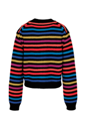 Cardigan Big Poor Boy rayé femme Multico raye rf vue de dos