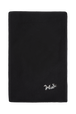 Cashmere Knit Long Scarf Black front view