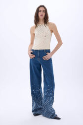 Top débardeur en jersey à studs Vanilla vue portée de face