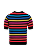 Sweater manches courtes Big Poor Boy rayé femme Multico raye rf vue de dos