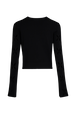 Women Black Cardigan Knit Openwork Flower Black back view
