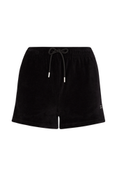 Velvet shorts Black front view