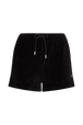 Velvet shorts Black front view