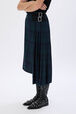 Asymmetrical tartan check kilt skirt Check navy green details view 2