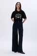 T-shirt hôtel Rykiel Noir vue portée de face T-shirt hôtel Rykiel Noir vue portée de face