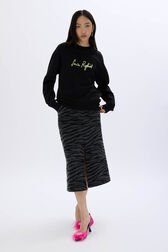 Long-sleeved sweatshirt Black front worn view