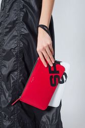 Printed Leather Pouch Red details view 3