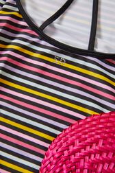 Multicolor Striped Girl Swimsuit Multico striped details view 1