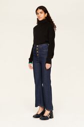 Jean flare taille haute femme Noir vue de détail 2