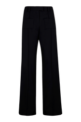 Women Tailored Straight-Leg Trousers Black front view