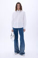 Shirt in cotton with long sleeves White front worn view