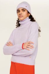 Col roulé mohair femme Lilas vue de détail 1