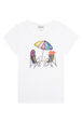 T-shirt fille jersey Blanc vue de face