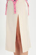 Pinstripe tailored skirt Ecru/pink details view 1