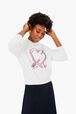 Crop Heart Sweatshirt White details view 1