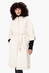 Punch Needle Embroidered Coat Ecru details view 1