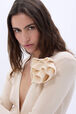 Round neck cardigan with flower detail Vanilla details view 1