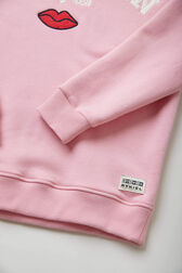 Long Sleeve Girl Hoodie  Pink details view 2