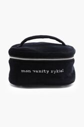 Women Velvet Vanity Case Black front view