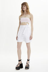 Women Canvas Tailored Shorts White front view