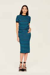 Women Poor Boy Striped Wool Maxi Skirt Striped black/pruss.blue details view 3