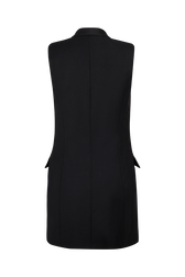 Cool Wool Sleeveless Tailored Dress Black back view