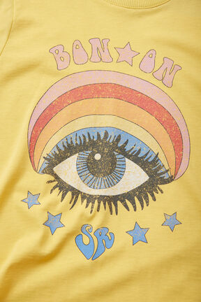 T-shirt fille coton oversize BONTON x Sonia Rykiel  Jaune vue de détail 3