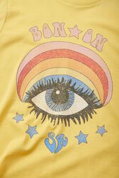 BONTON x Sonia Rykiel Printed Cotton Girl Oversized T-shirt Yellow details view 3
