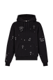 Hoodie with surrealist motifs Black front view