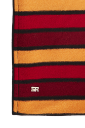 Wool and Cashmere Striped Scarf Striped red/orange back view