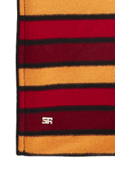Wool and Cashmere Striped Scarf Striped red/orange back view