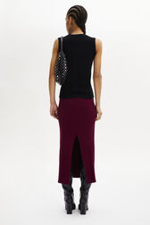 Sleeveless Crew-Neck Jumper Black back worn view