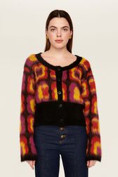 Cardigan jacquard Mai 68 femme Multico crea vue portée de face