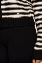 Cardigan Big Poor Boy rayé femme Raye noir/blanc vue de détail 2