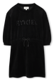 Robe en velours noir Noir vue de face