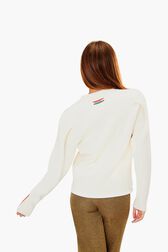 Wool Cardigan SR White back worn view