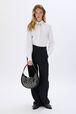 Medium Domino bag in leather and studs Black front worn view