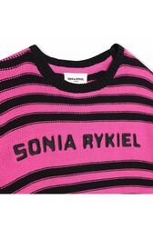 Two-Tone Striped Dress Fuchsia details view 1