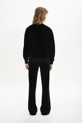 Women Velvet Sweatshirt Black back worn view