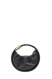 Domino Mini Leather Bag Black front view