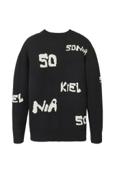 Pull grunge laine logo Sonia Rykiel femme Noir vue de dos