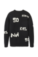 Women Sonia Rykiel logo Wool Grunge Sweater Black back view