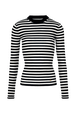 Pull chaussette rayé femme Raye noir/blanc vue de face