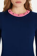 Pull jarretelle à manches longues Navy vue de détail 1