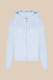 Women Velvet Hoodie Baby blue front view
