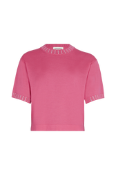 Short-sleeved jumper Pink front view