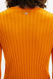 Wool Knit Crew-Neck Slit Sleeves Sweater Orange details view 2